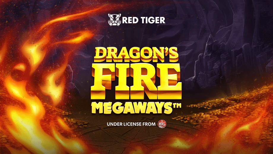 Banner de Dragon's Fire Megaways, tragamonedas de Red Tiger disponible en 1win