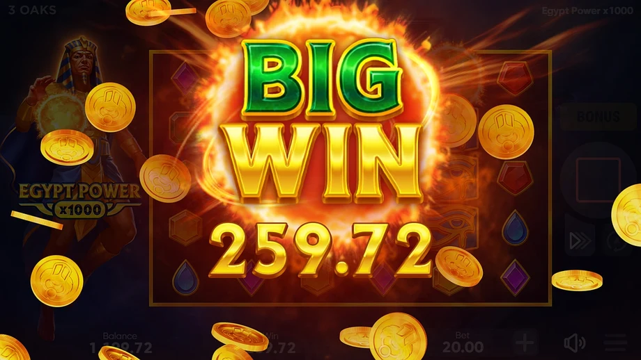 Captura del juego Egypt Power x1000, tragamonedas de 3 Oaks Gaming disponible en 1win
