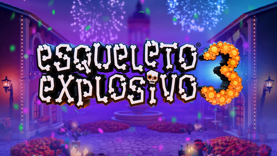 Banner de Esqueleto Explosivo 3, tragamonedas de Thunderkick disponible en 1win