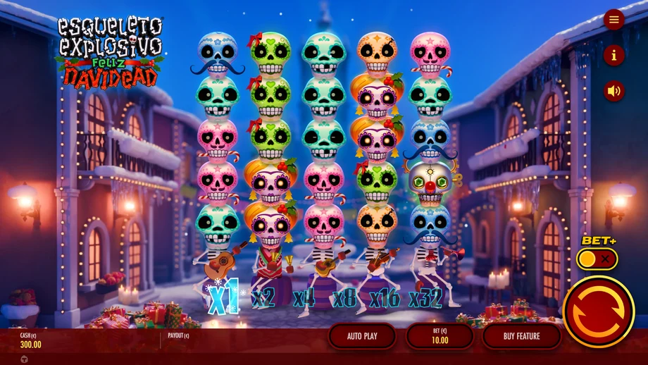 Captura del juego Esqueleto Explosivo: Feliz Navidead, tragamonedas de Thunderkick disponible en 1win