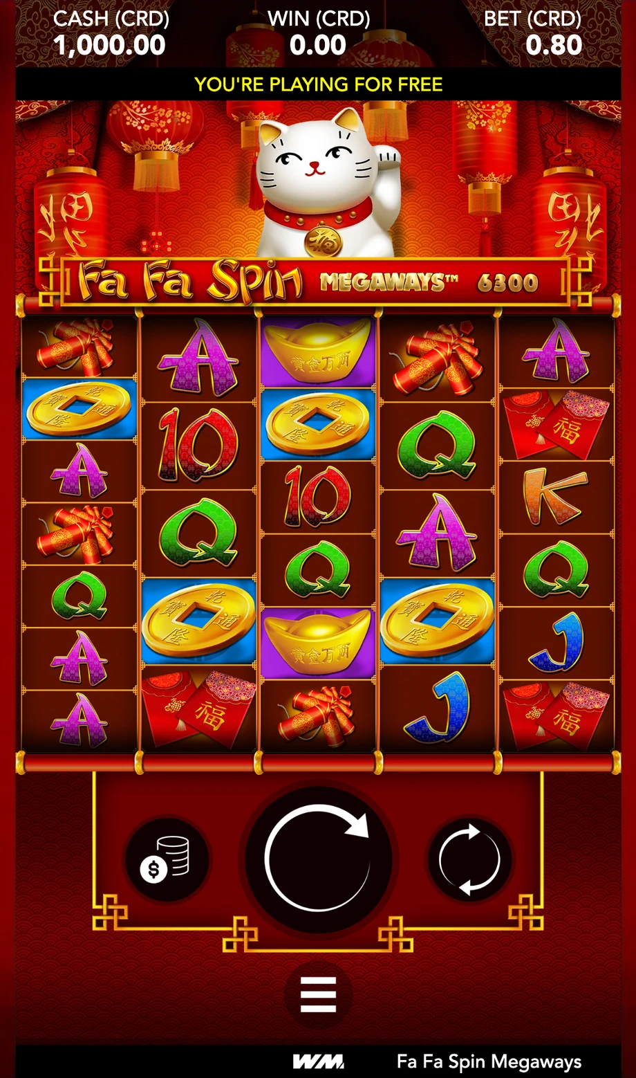 Captura del juego Fa Fa Spin Megaways, tragamonedas de WorldMatch disponible en 1win