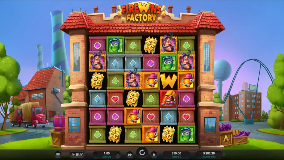 Captura del juego FIREWINS FACTORY, tragamonedas de Relax disponible en 1win