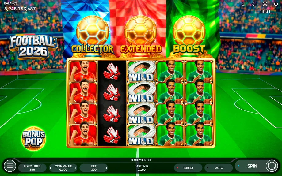 Captura del juego Football 2026, tragamonedas de Endorphina disponible en 1win