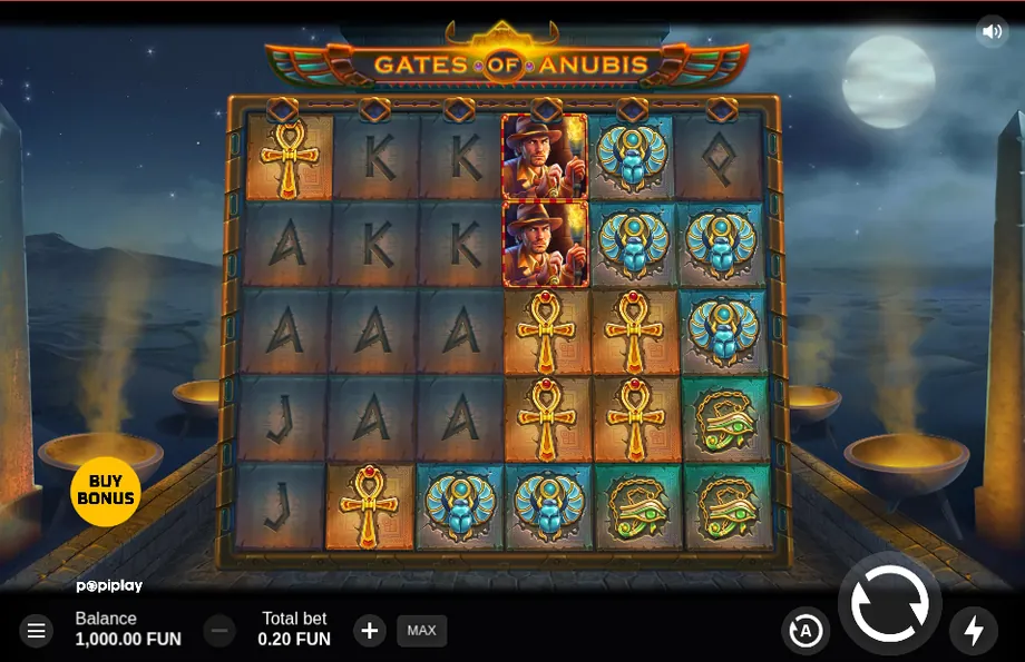 Captura del juego Gates Of Anubis, tragamonedas de PopiPlay disponible en 1win