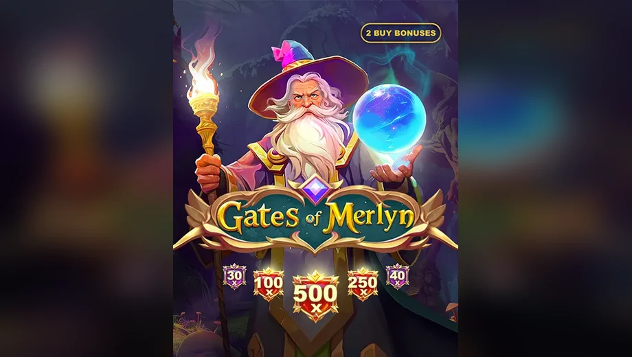 Banner de Gates Of Merlyn, tragamonedas de SmartSoft disponible en 1win