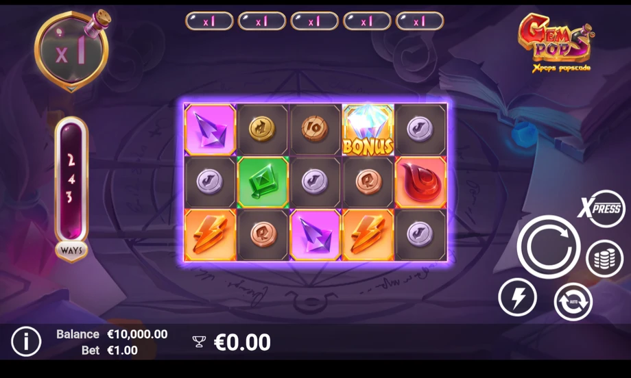 Captura del juego GemPops, tragamonedas de AvatarUX disponible en 1win