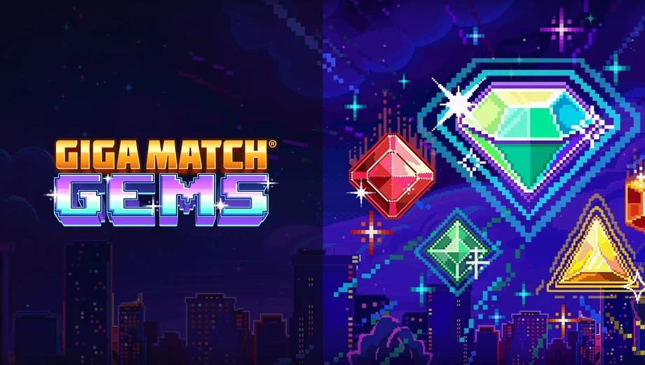 Banner de Giga Match Gems, tragamonedas de RubyPlay disponible en 1win