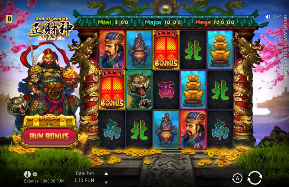 Captura del juego God of Wealth Hold And Win, tragamonedas de BGaming disponible en 1win