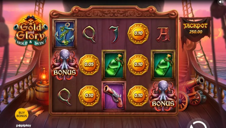 Captura del juego Gold And Glory Hold and Win, tragamonedas de PopiPlay disponible en 1win