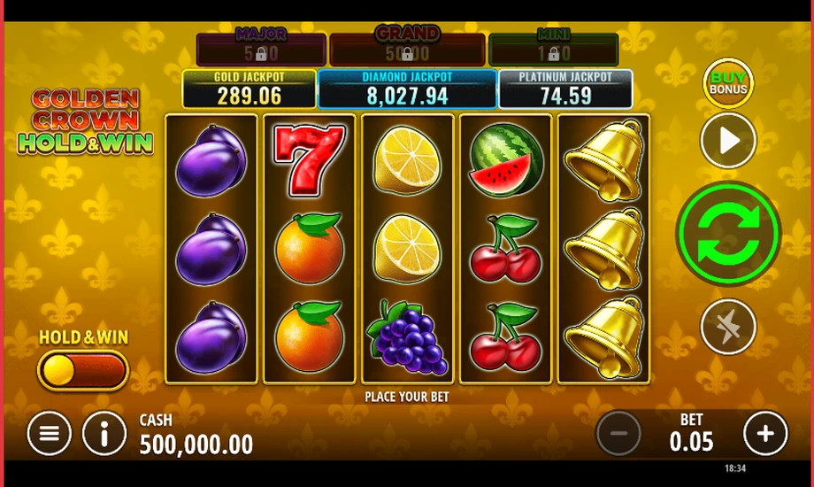 Captura del juego Golden Crown Hold and Win, tragamonedas de Fazi disponible en 1win