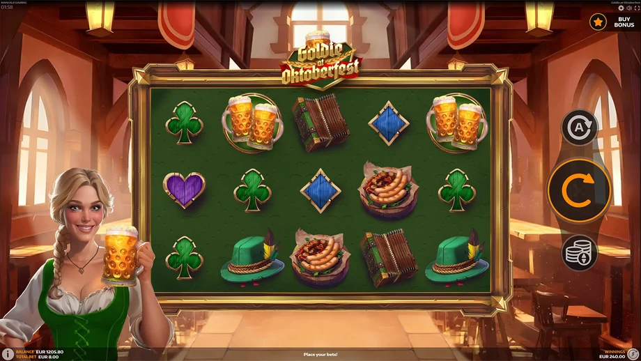 Captura del juego Goldie at Oktoberfest, tragamonedas de Mancala disponible en 1win