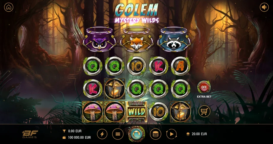 Captura del juego Golem Mystery Wilds, tragamonedas de BF Games disponible en 1win
