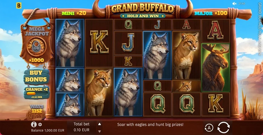 Captura del juego Grand Buffalo Hold and Win, tragamonedas de BGaming disponible en 1win