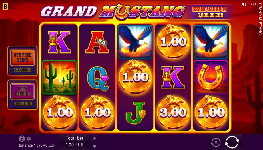 Captura del juego Grand Mustang, tragamonedas de BGaming disponible en 1win