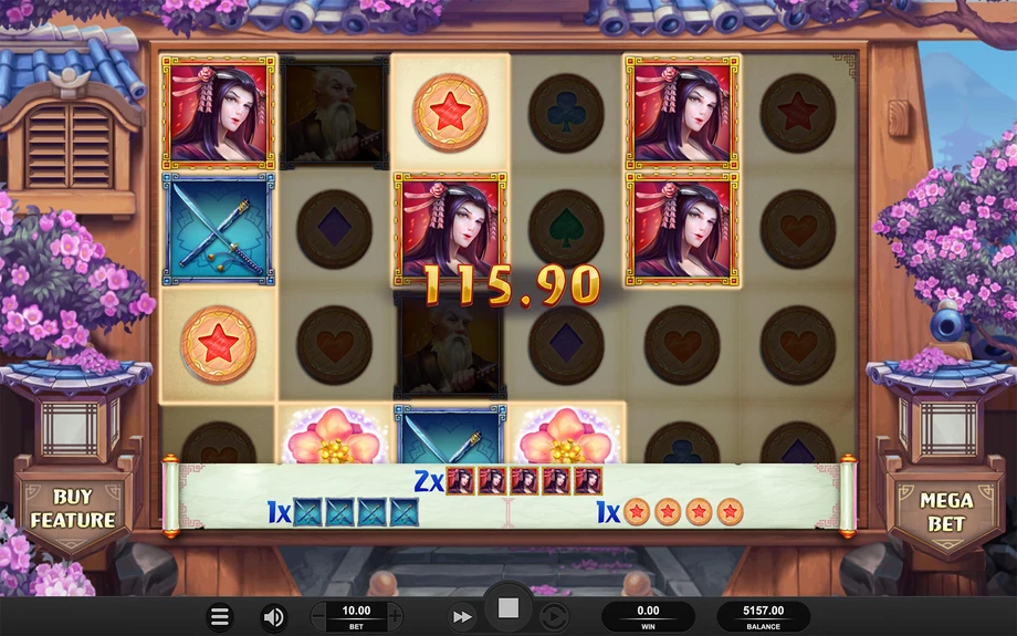 Captura del juego Hazakura Ways, tragamonedas de Relax disponible en 1win