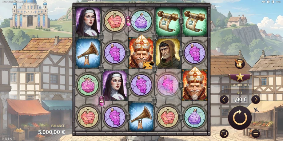 Captura del juego Holy Hand Grenade 2, tragamonedas de Print Studios disponible en 1win