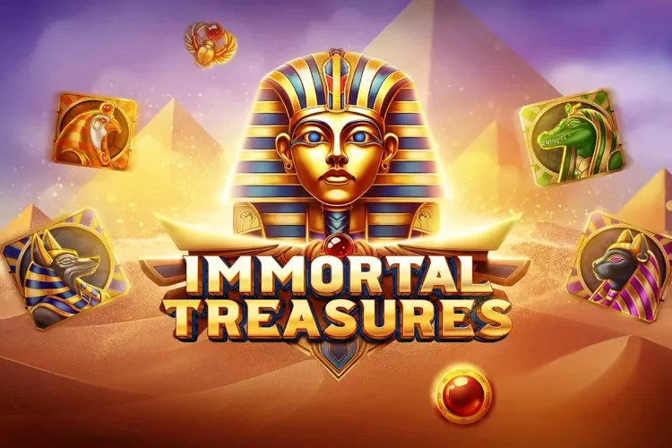 Banner de Immortal Treasures, tragamonedas de Slotopia disponible en 1win