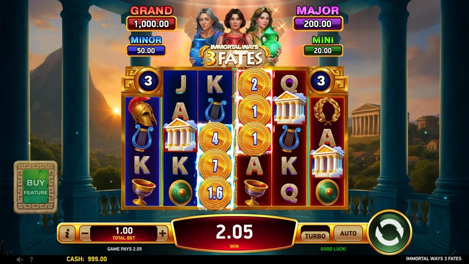 Captura del juego Immortal Ways 3 Fates, tragamonedas de RubyPlay disponible en 1win