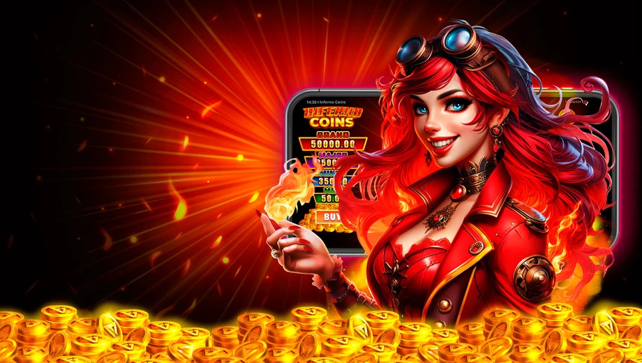 Banner de Inferno Coins: ULTIMATE RUNNING WINS, tragamonedas de Fugaso disponible en 1win