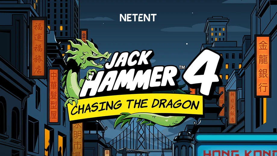 Banner de Jack Hammer 4: Chasing the Dragon, tragamonedas de NetEnt disponible en 1win