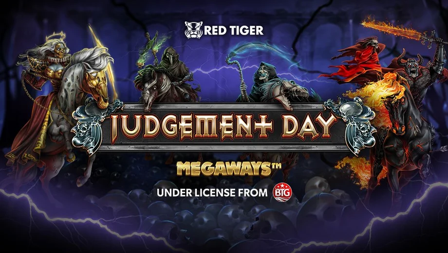 Banner de Judgement Day Megaways, tragamonedas de Red Tiger disponible en 1win