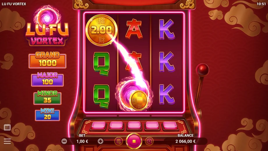 Captura del juego Lu Fu Vortex, tragamonedas de Evoplay disponible en 1win
