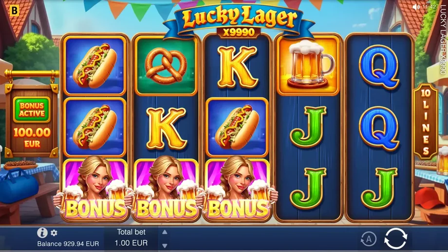 Captura del juego Lucky Lager x9990, tragamonedas de BGaming disponible en 1win