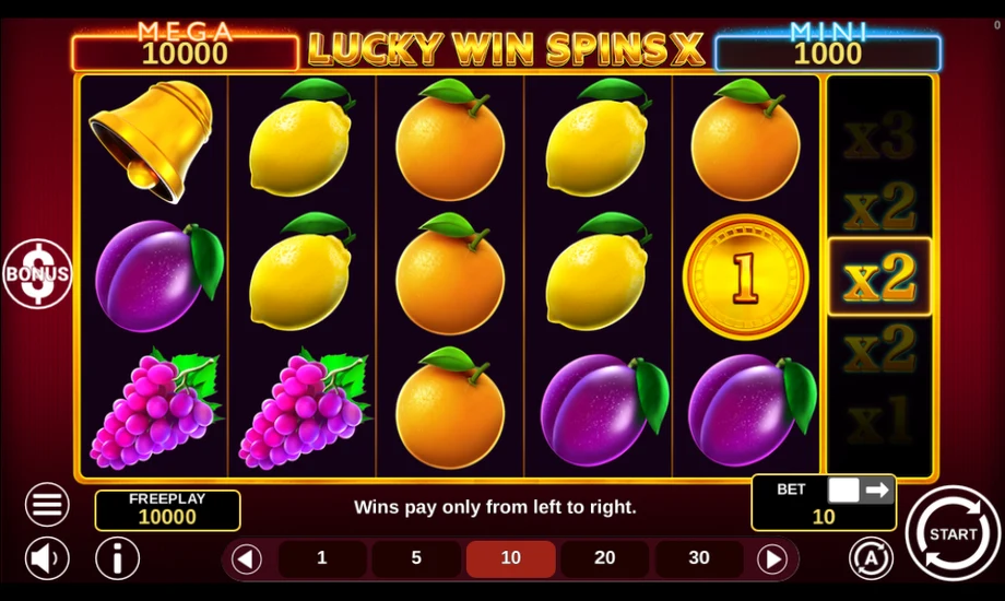 Captura del juego Lucky Win Spins X, tragamonedas de 1spin4win disponible en 1win