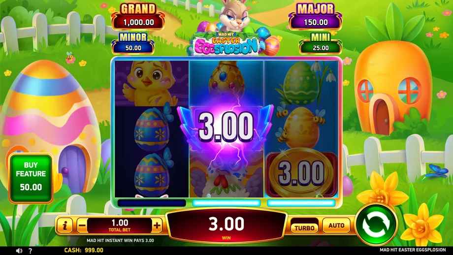 Captura del juego Mad Hit Easter Eggsplosion, tragamonedas de RubyPlay disponible en 1win