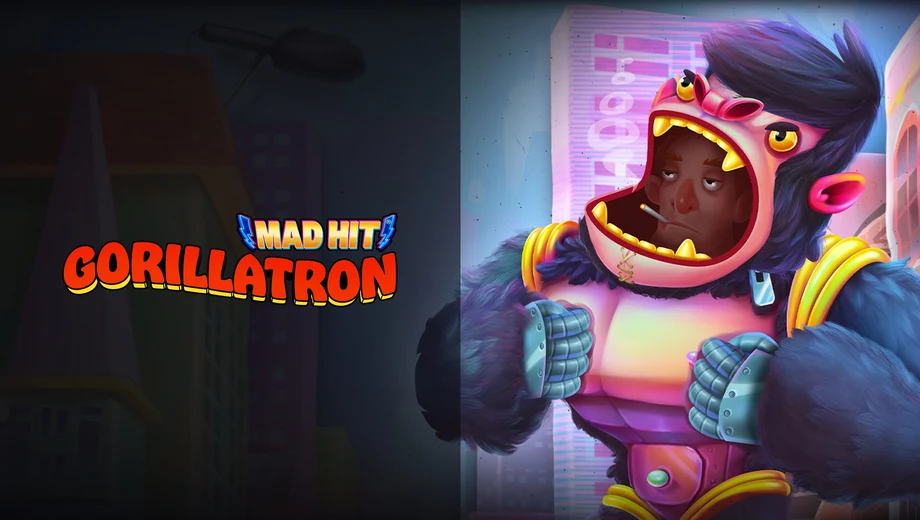 Banner de Mad Hit Gorillatron, tragamonedas de RubyPlay disponible en 1win