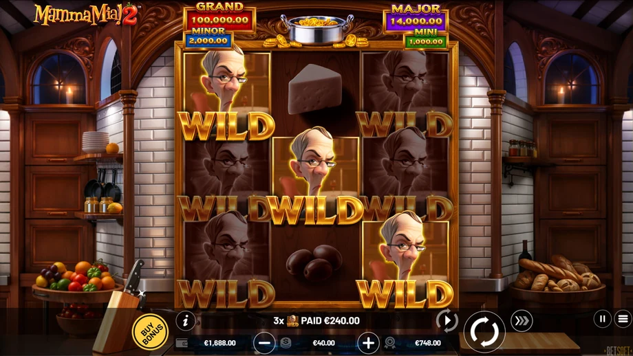 Captura del juego Mamma Mia! 2, tragamonedas de Betsoft disponible en 1win