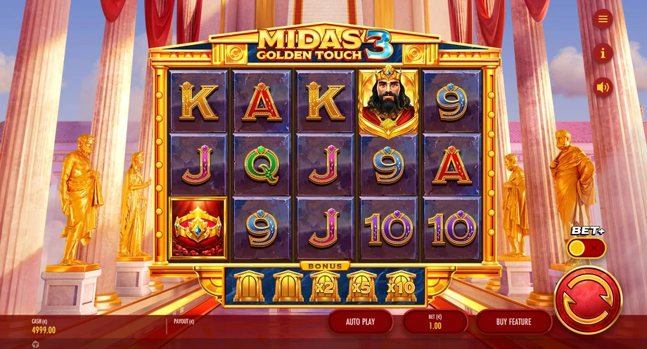 Captura del juego Midas Golden Touch 3, tragamonedas de Thunderkick disponible en 1win