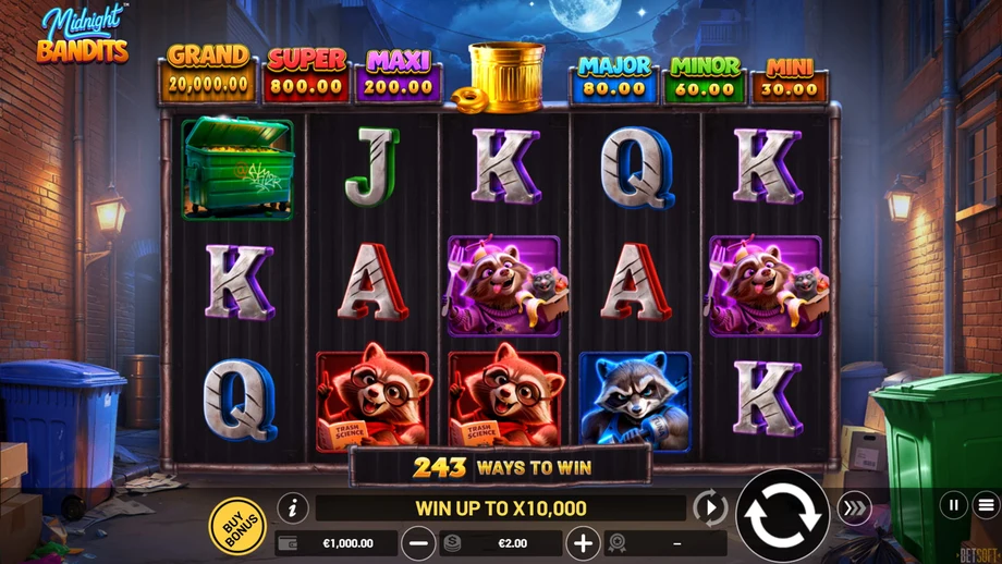 Captura del juego Midnight Bandits, tragamonedas de Betsoft disponible en 1win