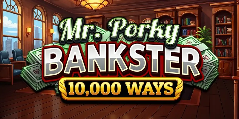 Banner de Mr. Porky Bankster 10,000 Ways, tragamonedas de Oryx Gaming disponible en 1win