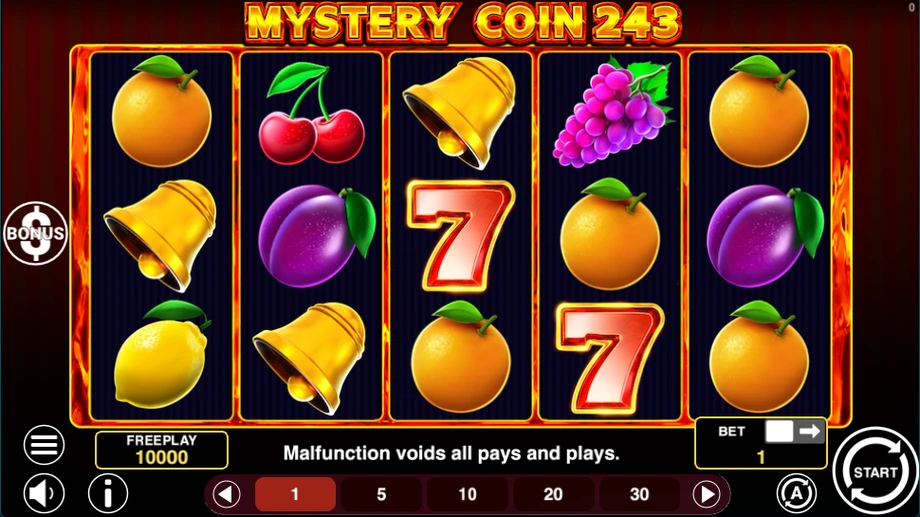 Captura del juego Mystery Coin 243, tragamonedas de 1spin4win disponible en 1win