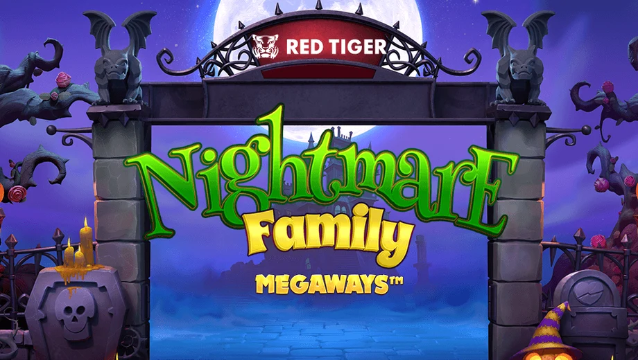 Banner de Nightmare Family Megaways, tragamonedas de Red Tiger disponible en 1win