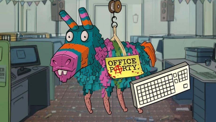 Banner de Office Party, tragamonedas de Shadylady disponible en 1win