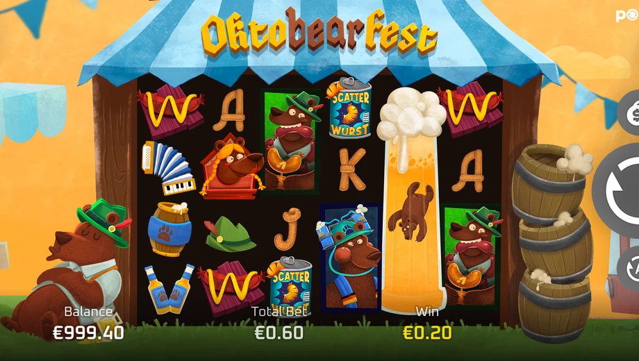 Banner de Oktobearfest, tragamonedas de PopiPlay disponible en 1win