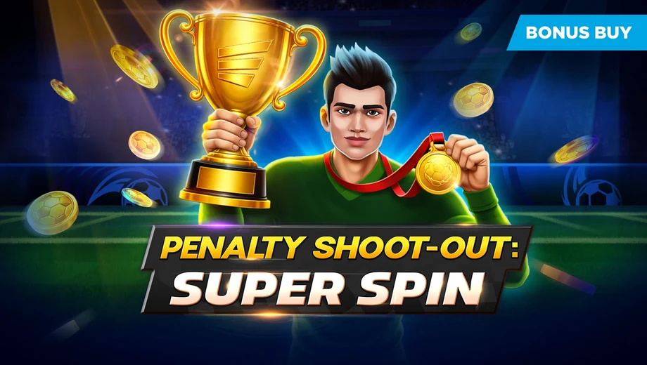 Banner de Penalty Shoot-out: Super Spin, tragamonedas de Evoplay disponible en 1win