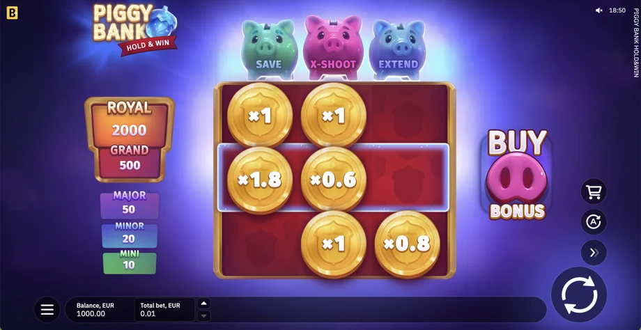 Captura del juego Piggy Bank Hold&Win, tragamonedas de BGaming disponible en 1win