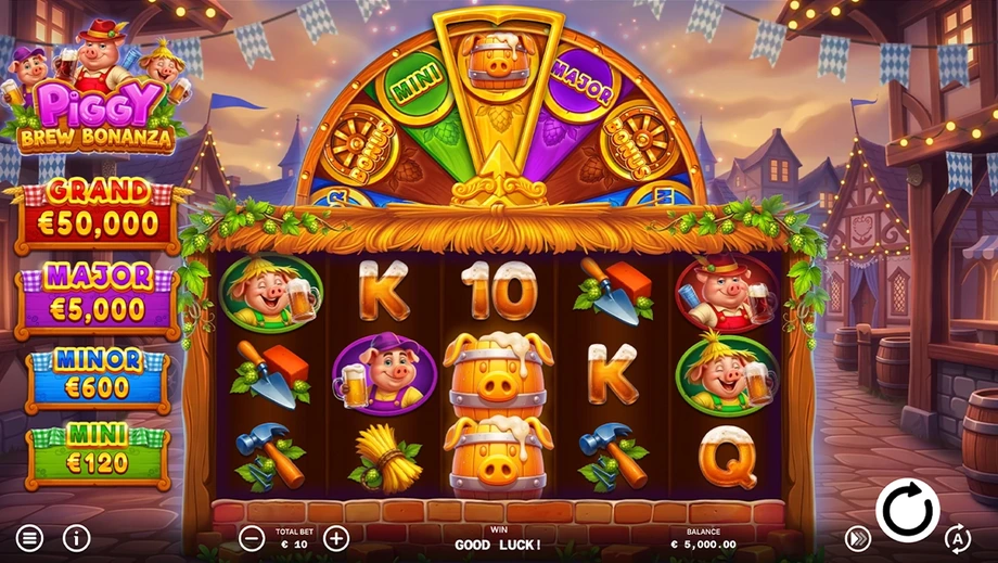 Captura del juego Piggy Brew Bonanza, tragamonedas de Ela Games disponible en 1win