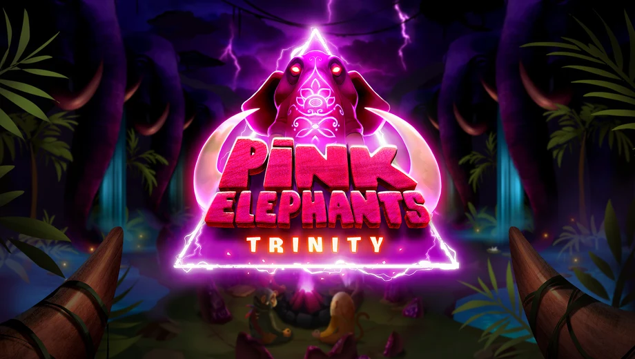 Banner de Pink Elephants Trinity, tragamonedas de Thunderkick disponible en 1win