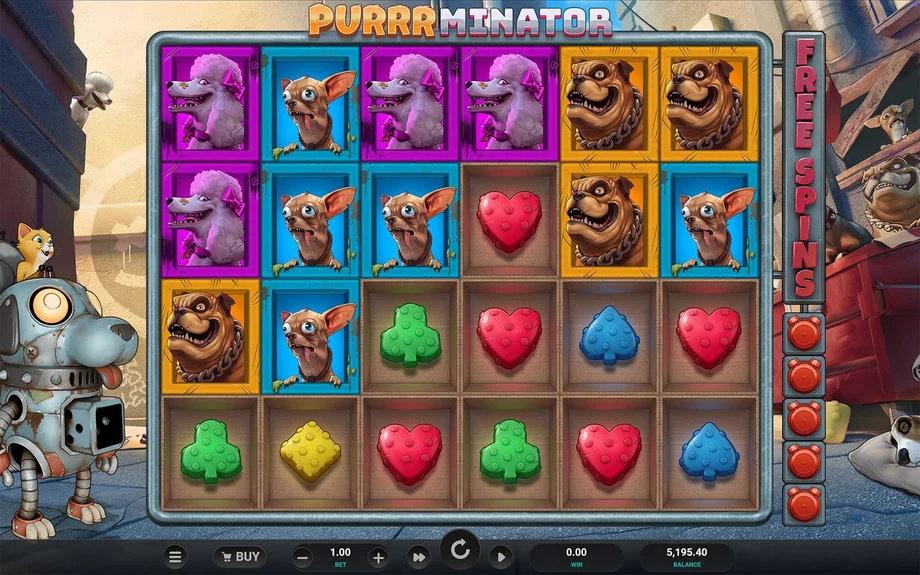 Captura del juego Purrrminator, tragamonedas de Relax disponible en 1win