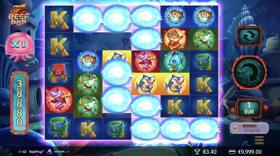Captura del juego ReefPop, tragamonedas de AvatarUX disponible en 1win