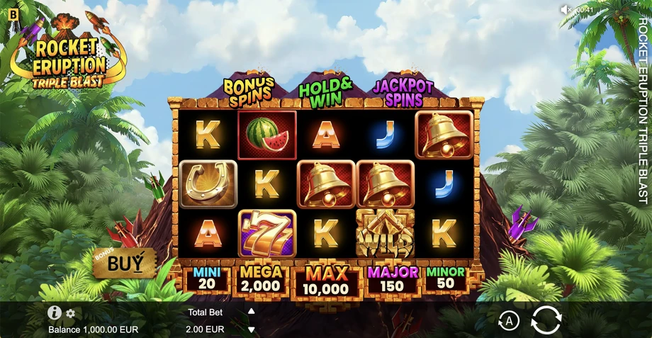 Captura del juego Rocket Eruption: Triple Blast, tragamonedas de BGaming disponible en 1win