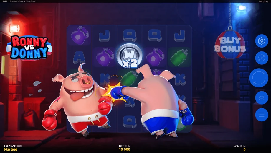 Captura del juego Ronny vs Donny, tragamonedas de Poggiplay disponible en 1win