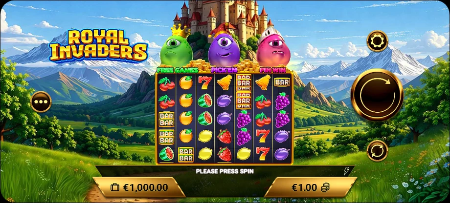 Captura del juego Royal Invaders, tragamonedas de AmigoGaming disponible en 1win