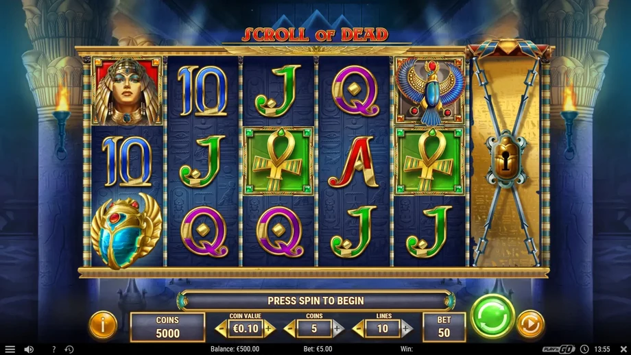 Captura del juego Scroll of Dead, tragamonedas de Play’n GO disponible en 1win