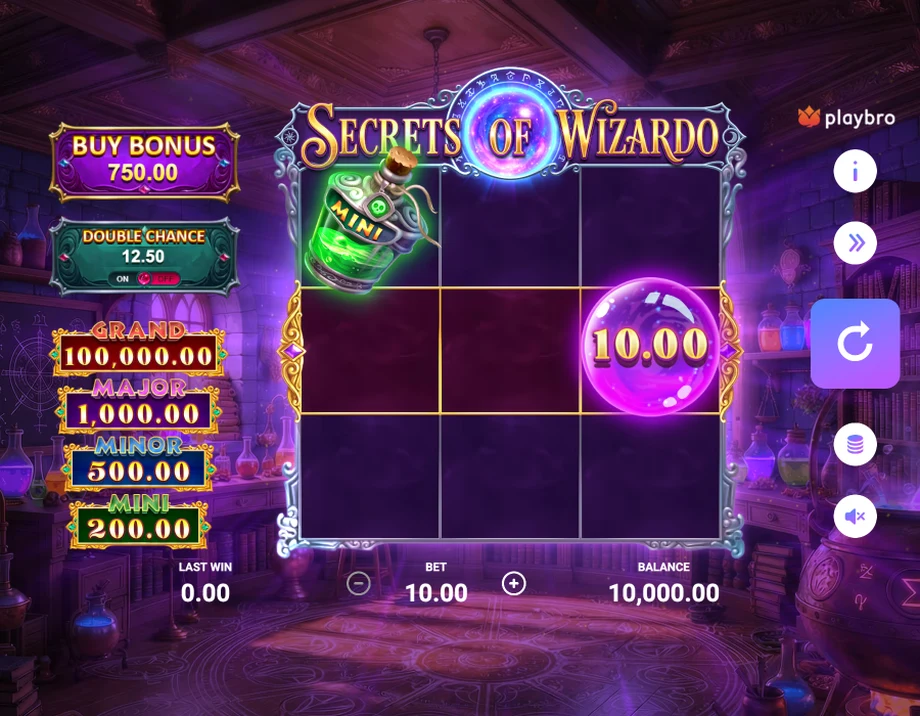 Captura del juego Secrets of Wizardo, tragamonedas de Playbro disponible en 1win
