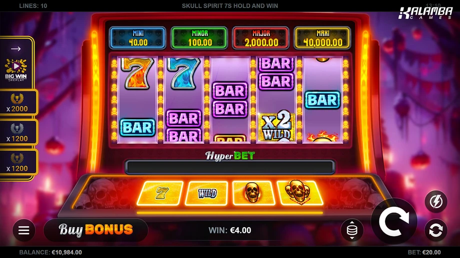 Captura del juego Skull Spirit 7s Hold and Win, tragamonedas de Kalamba disponible en 1win